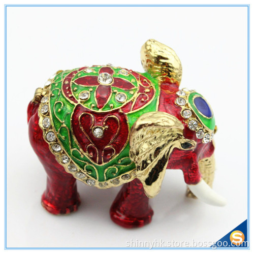 Thai Style Elephant Enamel Ornaments Jewelry Box Home Furnishing Lucky Elephant Trinket Box